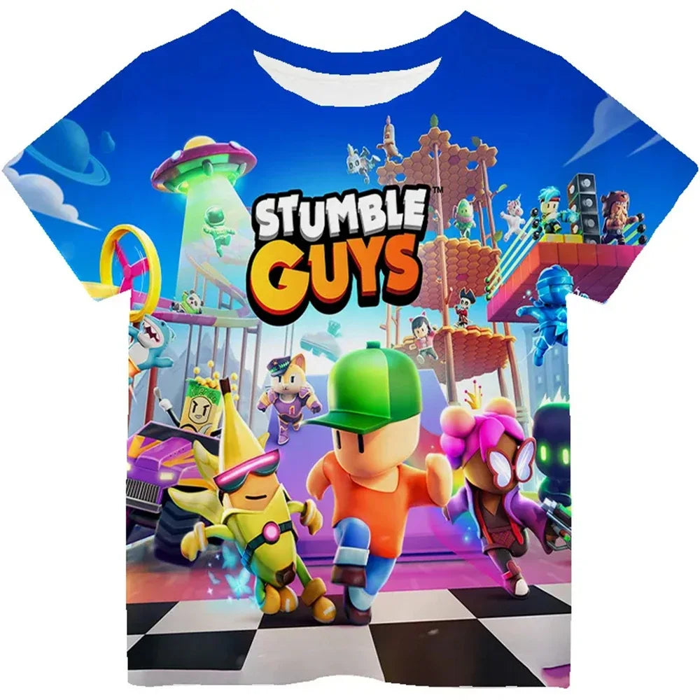 Stumble Guys Game 3D Printed Kids T Shirt Children Clothing Harajuku