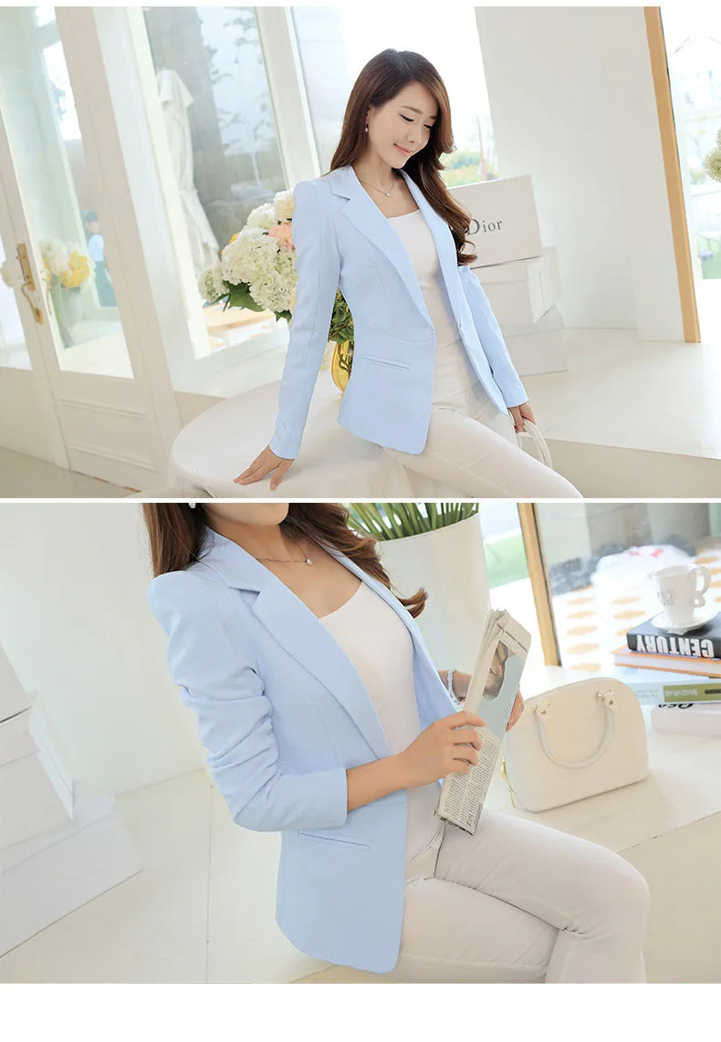 Women Blazer Korea Casual Slim Blazers Jackets Work Coat Outerwear Fashion Spring Career Female Jacket Office Lady NS5262