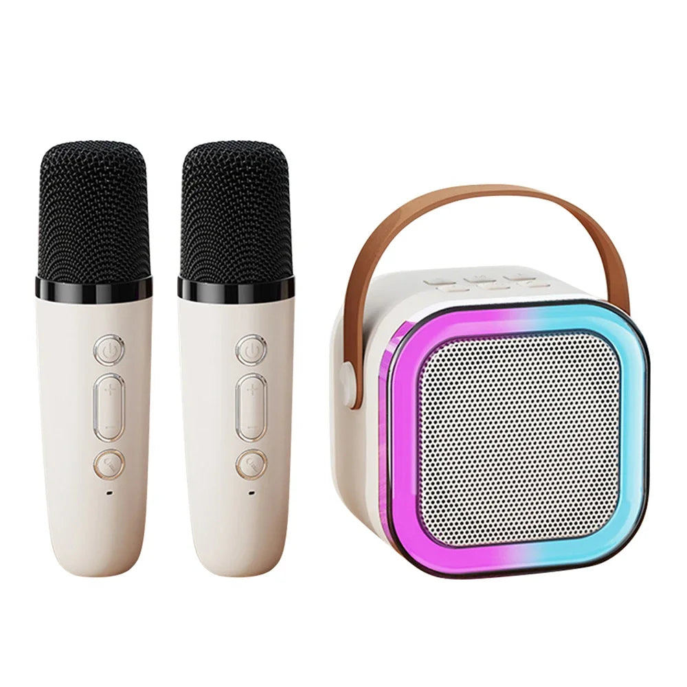 Bluetooth Wireless Portable Speaker Multi-function Karaoke with 1-2 Microphone Music Player Karaoke Machine For Kids Adults