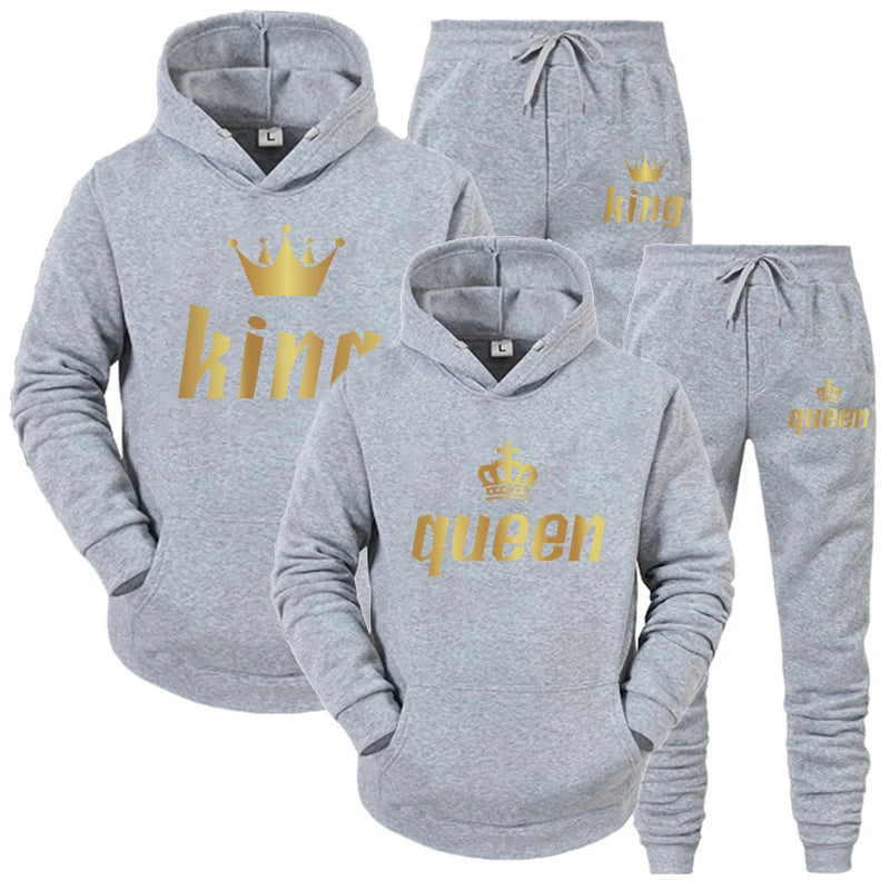 Unisex Hooded Suit Autumn And Winter Hoodie + Pants 2piece Suit Men's And Women's Sportswear Casual Suits