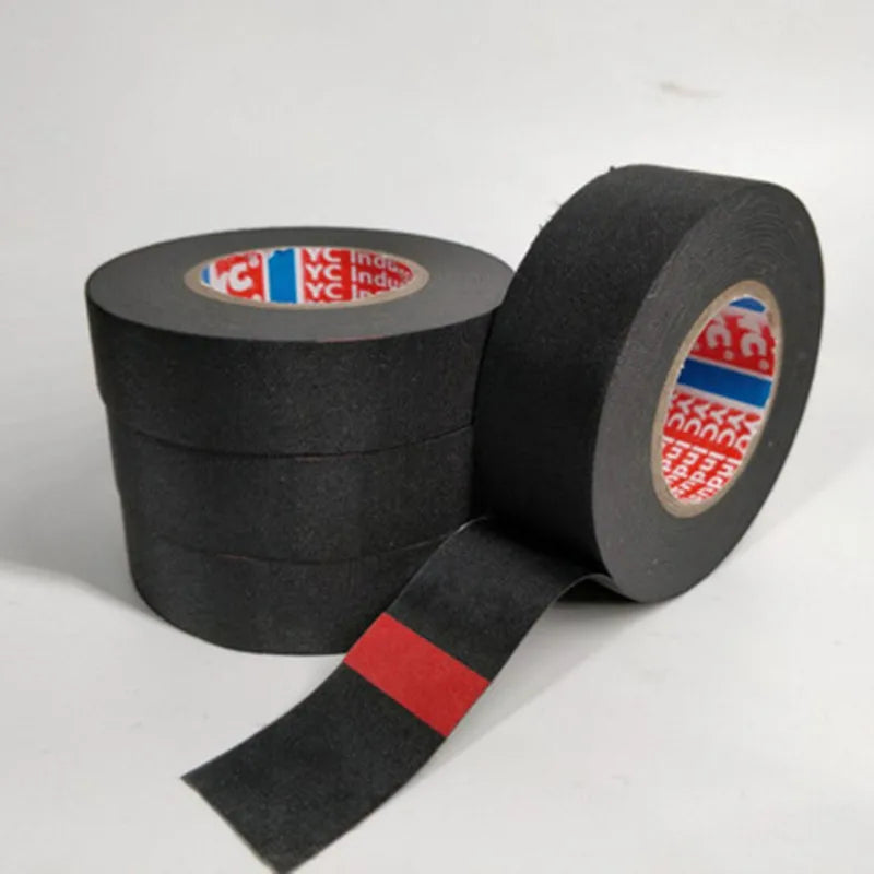 15M 9/15/19/25/32MM Heat-resistant Adhesive Cloth Fabric Tape For Automotive Cable Tape Harness Wiring Loom Electrical Heat Tape