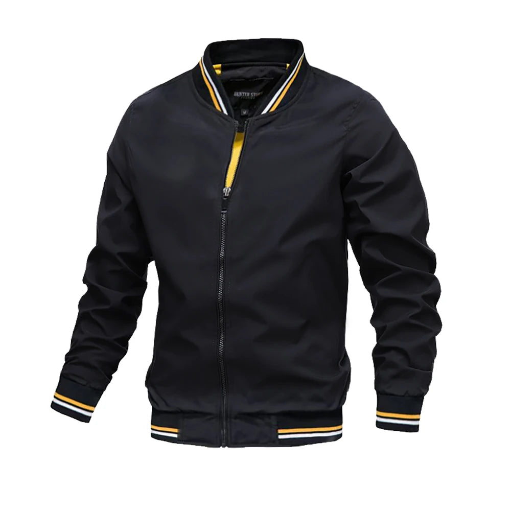 Bomber Jacket for Men Casual Windbreaker Jacket Coat Men High Quality Outwear Zipper Stand Collar Military Jacket Mens