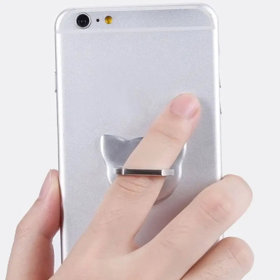 Cat Finger Ring Mobile Phone Holder 360 Degree Rotating Socket Round Smartphone