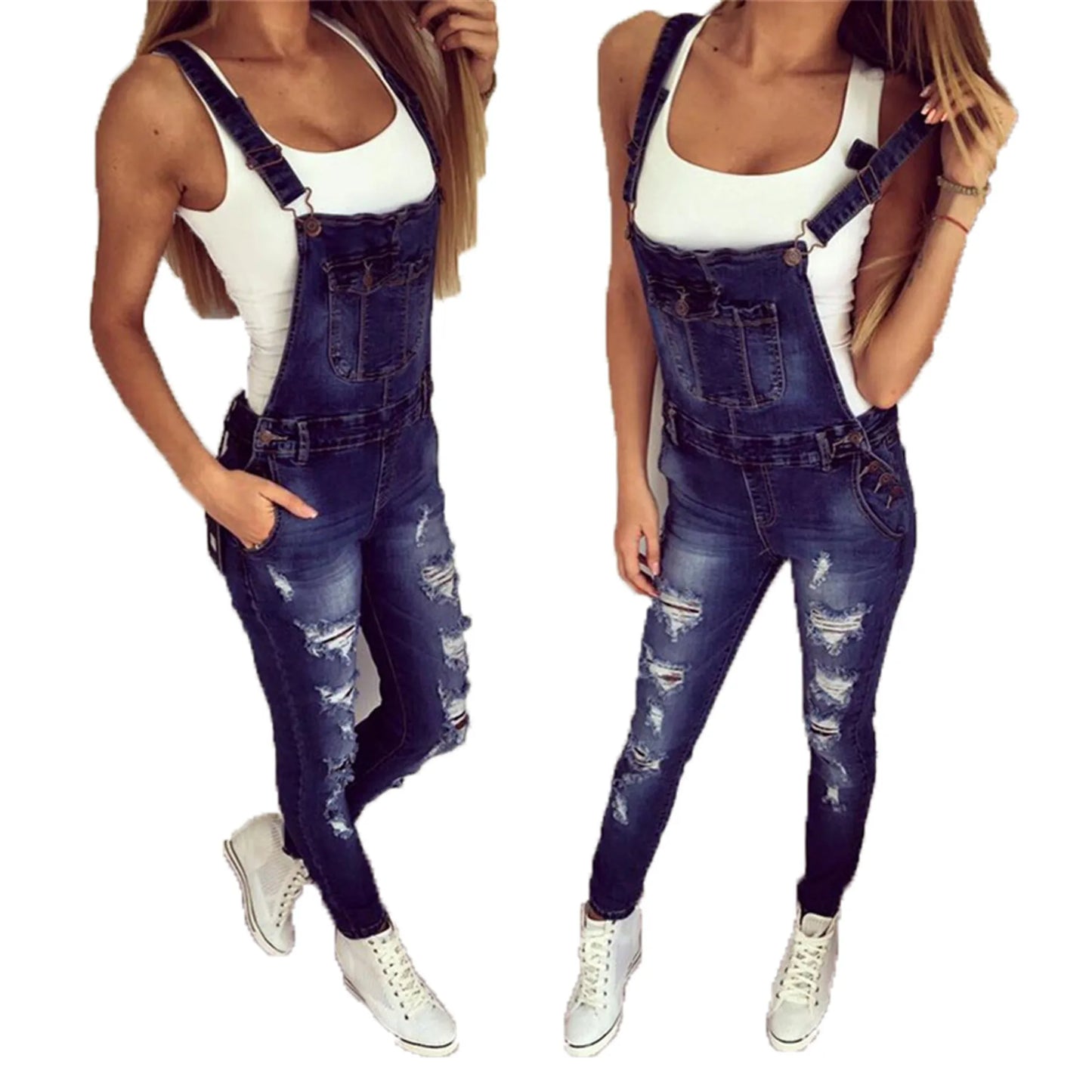 Women's Vintage Overalls Denim Jeans