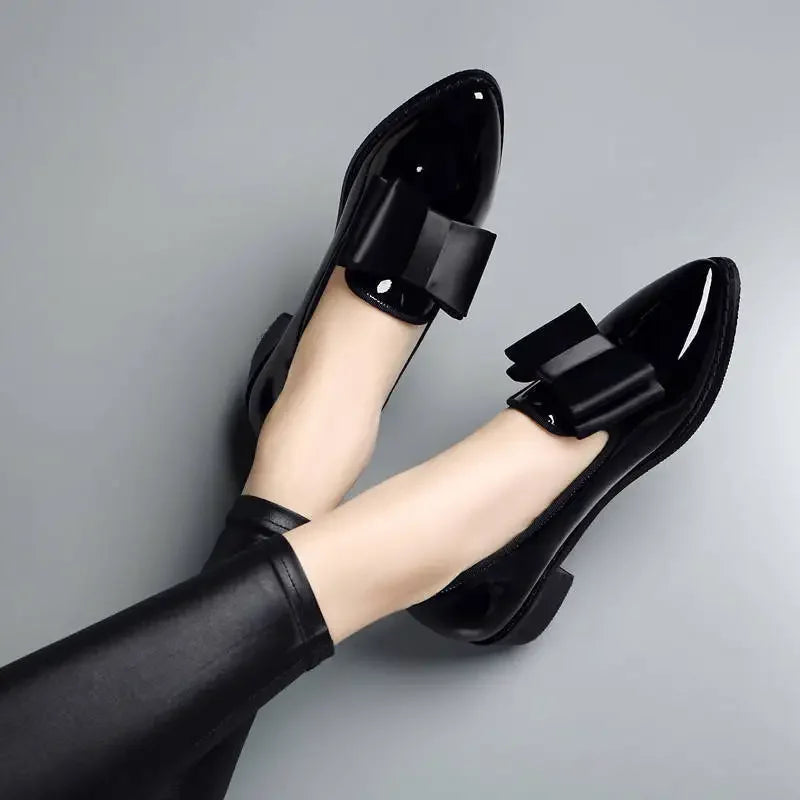 Women Flats Shoes Bow Women Shoes Patent Leather Casual