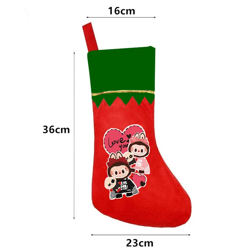 Christmas Socks Labubu Santa Claus Gift Bag  Xmas Tree Hanging Ornaments