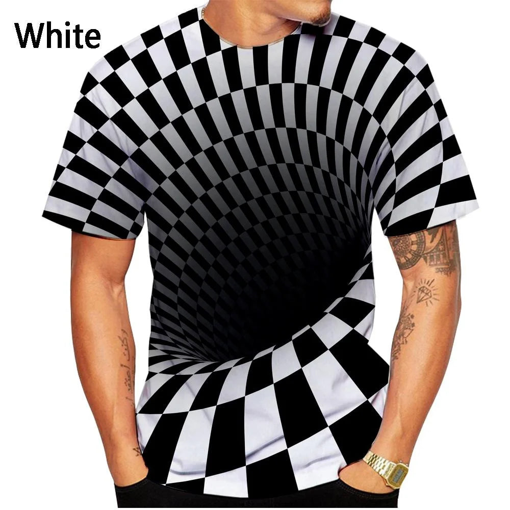 New Fashion Vertigo Hypnosis 3d Printed T-shirt Men and Women Summer Casual Short Sleeve Color Fluorescent Shirt Top