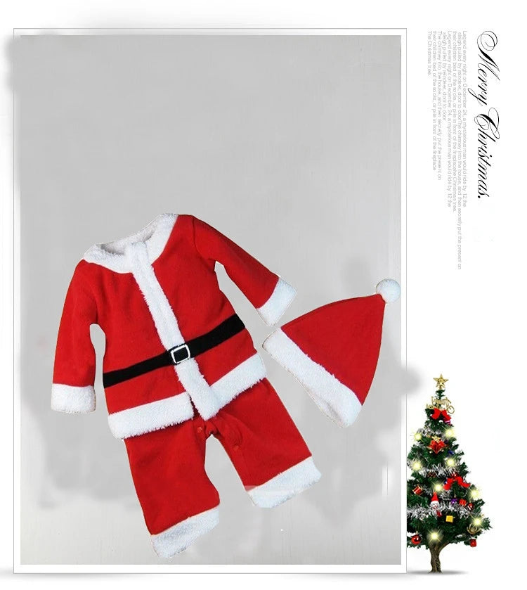 Baby Girls Boys Christmas Cosplay Santa Claus Costume For Kids Xmas Clothes Party Dress