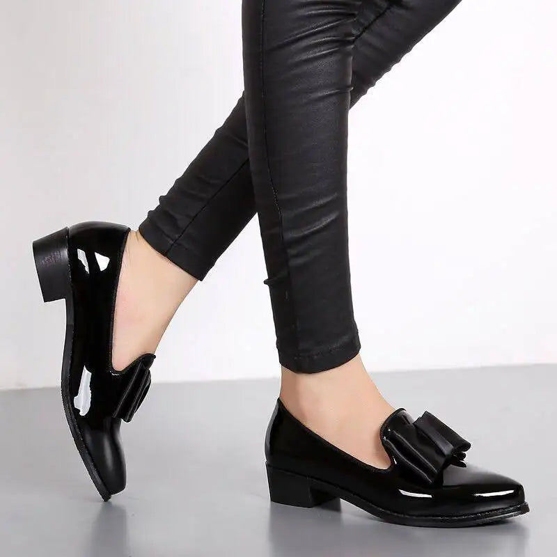 Women Flats Shoes Bow Women Shoes Patent Leather Casual