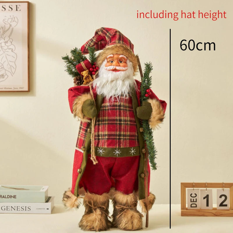 60cm Large Santa Claus Merry Christmas Decorations for Home Happy New Year Santa Claus Doll Window Decorations Home gift