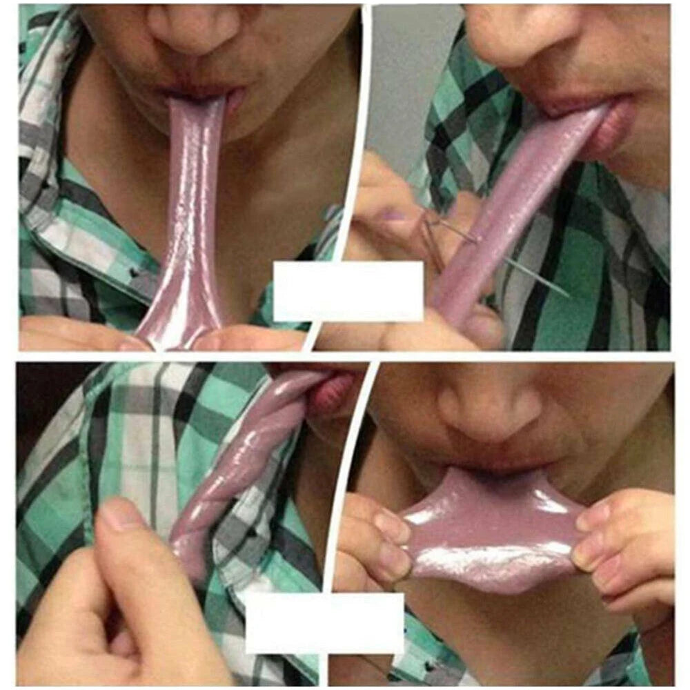 Fake Tongue Prank Steel Needle Tongue Piercing Magician Props Halloween Fool's Day Trickery Toys