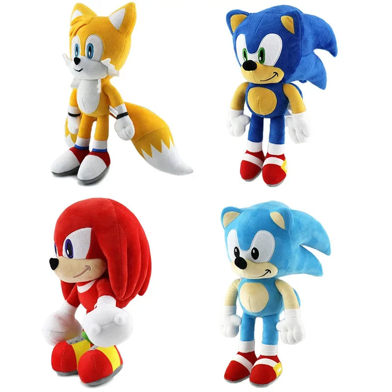 30CM Super Sonic Plush Toy  The Hedgehog Amy Rose Knuckles Tails Cute Cartoon Soft Stuffed Doll Birthday Gift For Children