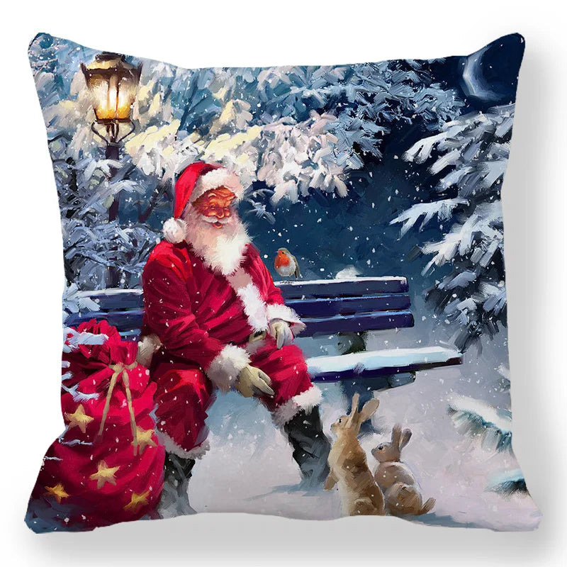 Christmas costume Santa and elk 45x45cm cushion cover ornament Natal Adornos de Navidad