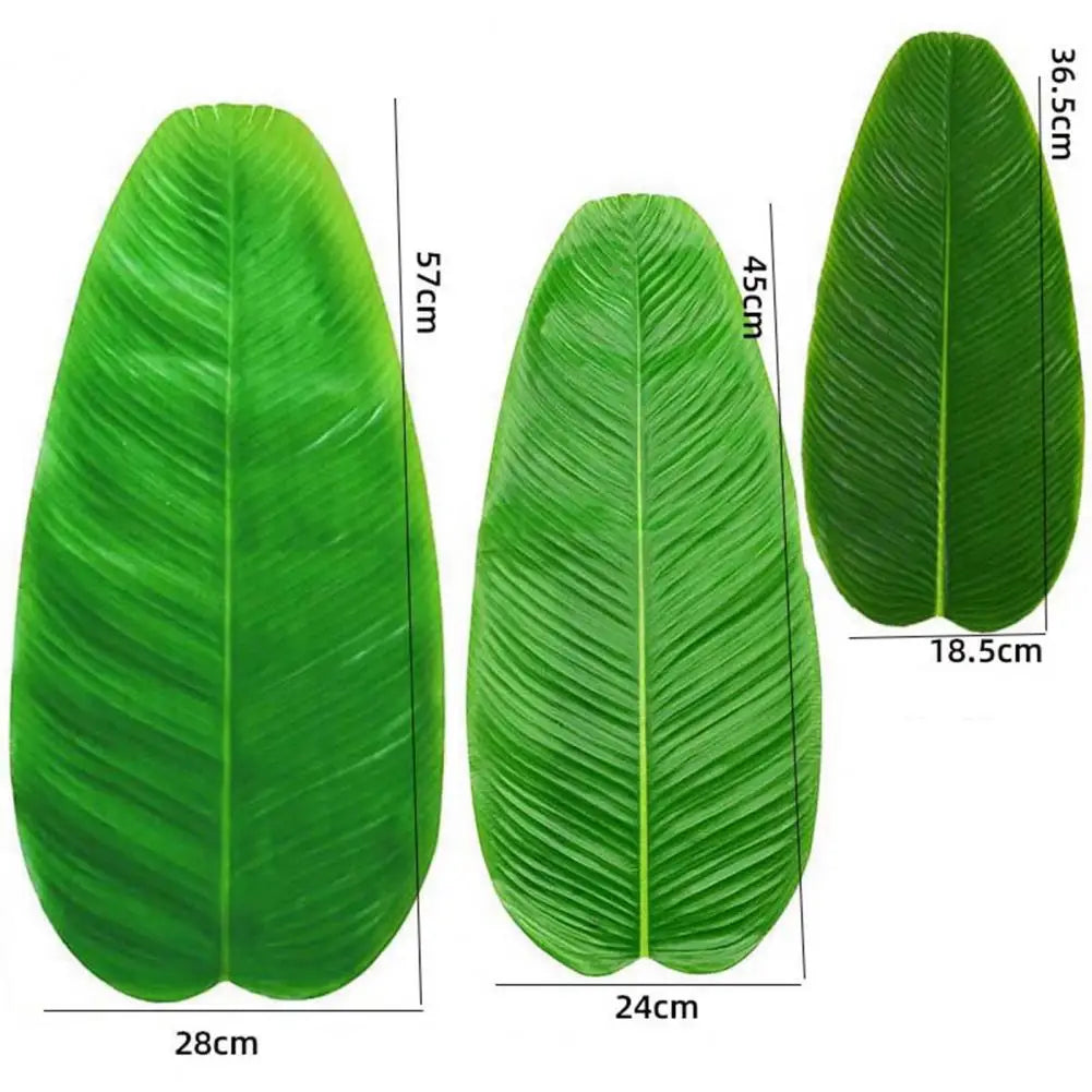 Artificial Banana Leaf Placemats Table Decoration Heat Resistant Drink Cup Coasters Faux Pad Dining Table Mats