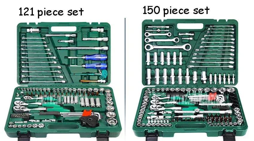 121 piece set auto repair tool box sleeve wrench household car repair kit ratchet repair hand tools tire disassembly