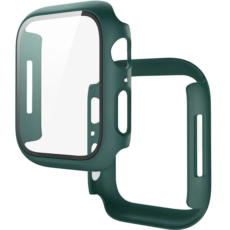 Tempered Glass + Cover For Apple Watch 9 8 7 45mm 41mm