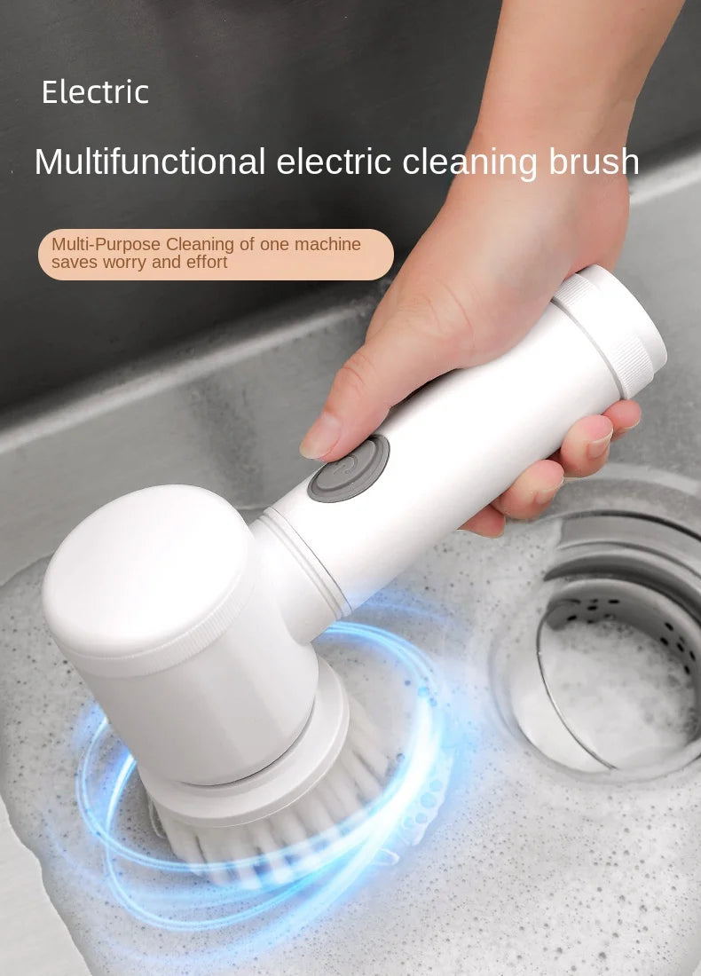 Electric Cleaning Brush for Kitchen and Bathroom - Wireless Handheld Power Scrubber for Dishes, Pots, and Pans