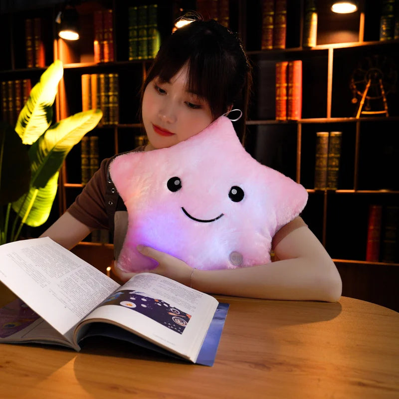 Cute Led Light Plush Toy Star Pillow Luminous Star Throw Pillow With Colorful Light KidsToy Birthday Christmas Gift