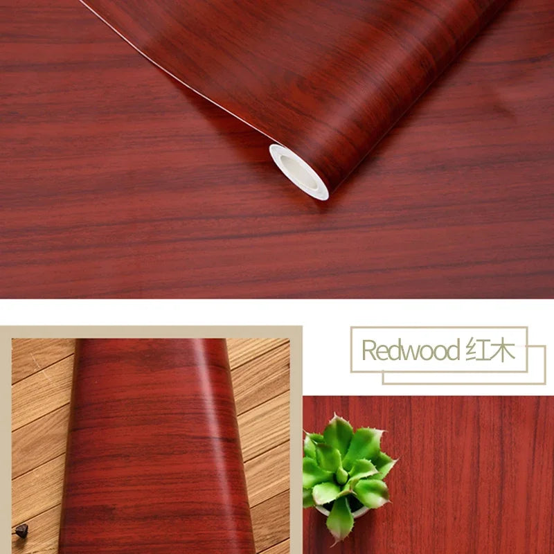 Waterproof Wood Vinyl Wallpaper Self Adhesive wallpapers Doors Cabinet Desktop Modern Furniture Decorative wall Paper