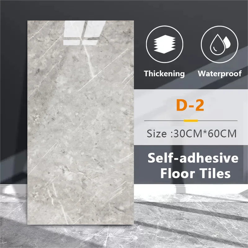 30cmx60cm Wall Stickers Thick Self Adhesive Tiles Floor Stickers Marble Bathroom Ground Waterproof Wall Sticker  PVC