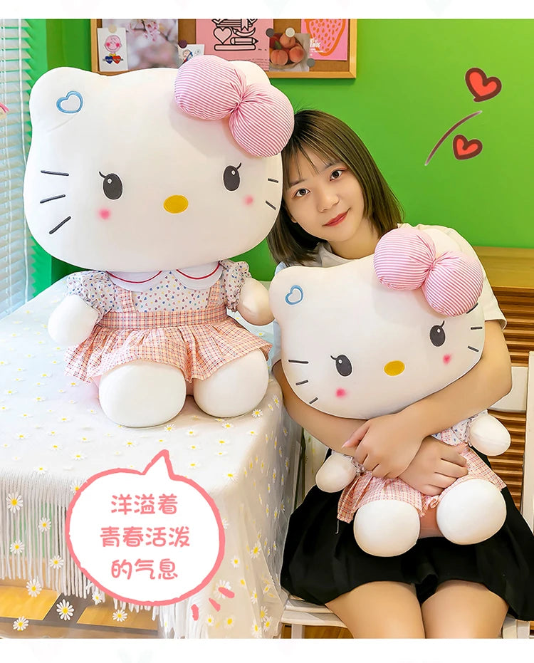 20-70cm Big Size Sanrio Hello Kitty Plush Toys Anime Peripherals Movie KT Cat Kawaii