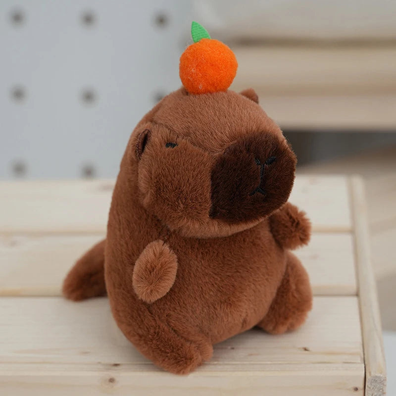 1Pcs Cute Capybara Plush Keychain Toy Realistic Capibara Stuffed Animals Toy Capybara Backpack Pendant Kids Birthday Gift