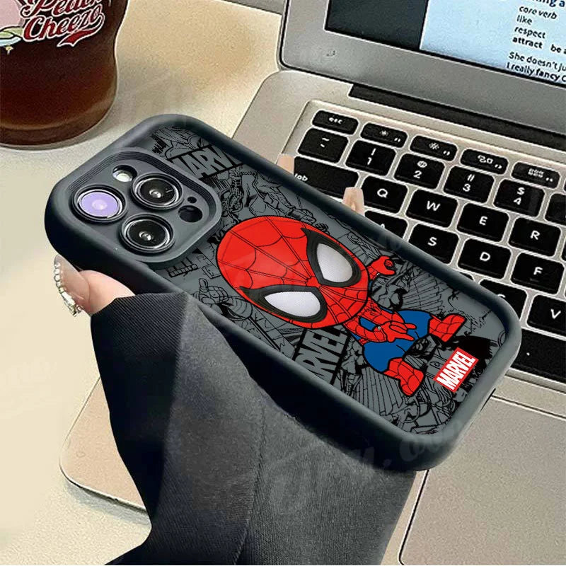 Marvel Spider Man Soft Silicone Phone Case for iPhone 15 Pro Max 14 Max 13 ProMax 12 11 X XS XR 7 8 Plus SE 2020 Back Cover