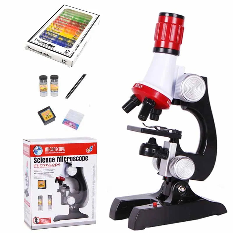 ZK30 New Microscope Kit Lab LED 100/400/1200X/1600X Home School Educational Toy Gift Refined Biological Microscope For Kid Child