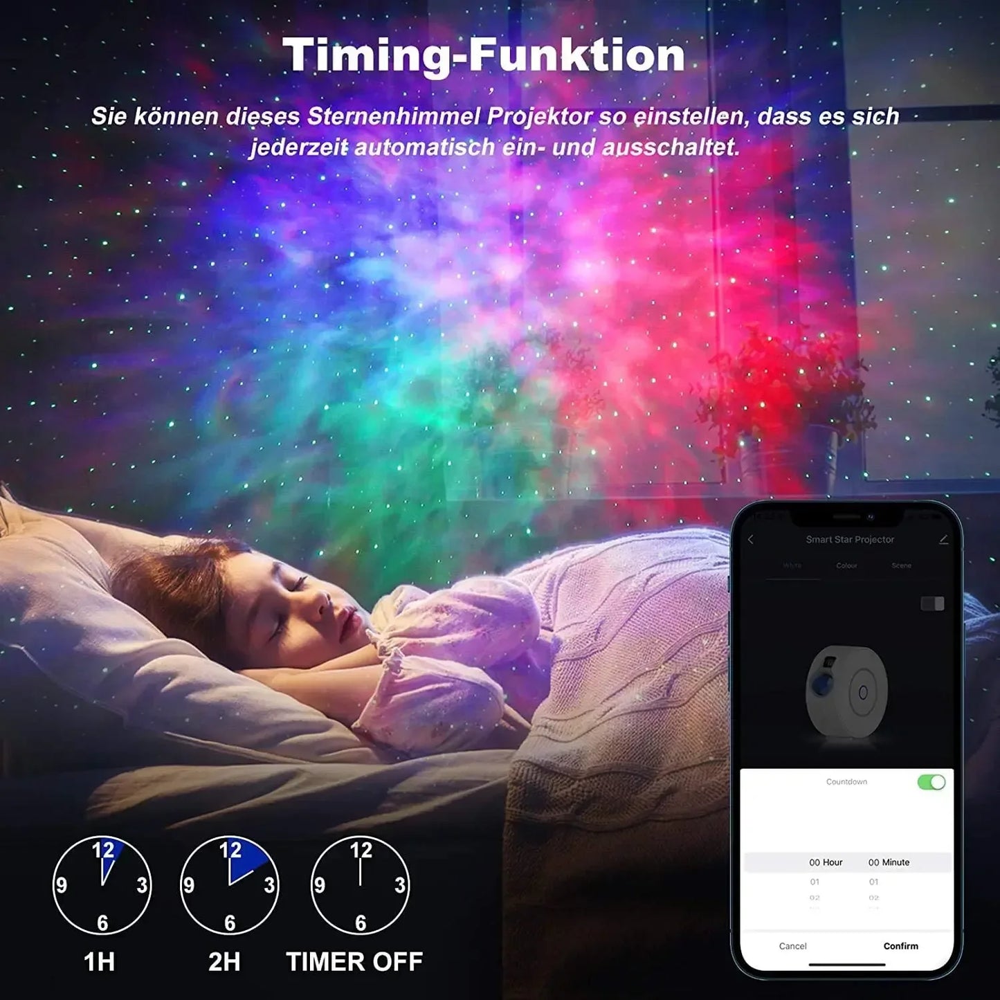 Smart Star Projector WiFi Laser Starry Sky Projector Waving Night Light Led Colorful APP Wireless Control Alexa Compatible