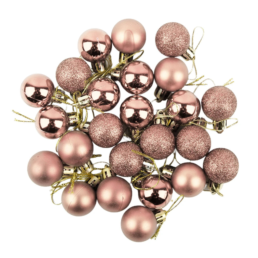 Xmas Party Decor 24Pcs Christmas Ball Bridal Shower Party For Christmas Tree Decoration Hanging Decor Pink Red Silver Blue