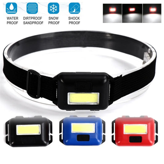 COB Mini Headlamps Portable  LED Headlight with 3 Modes Outdoor Mini Head Lamp Lighting  for Camping Hiking Fishing  Cycling