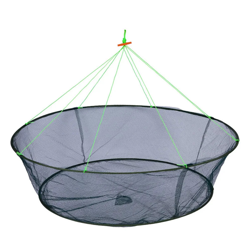 Foldable Drop Net Fishing Landing Prawn Bait Crab Shrimp Pier Harbour Pond Mesh for Vertical Shore Use String Carrying Net Lift