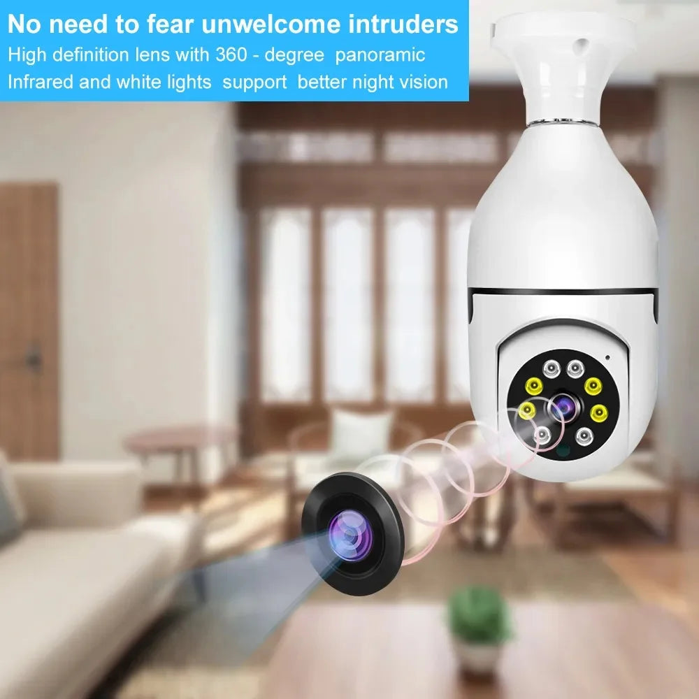 5G Wifi 1080P IP Camera Wireless Smart Home Night Vision Bulb Surveillance Camera E27 Auto Tracking Video Security Baby monitor