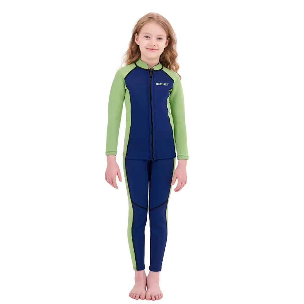 New Kids Wetsuit Neoprene 1.5mm/3mm Boys and Girls Thick Warm Scuba Diving Suit Underwater Free-diving Split Long Sleeve