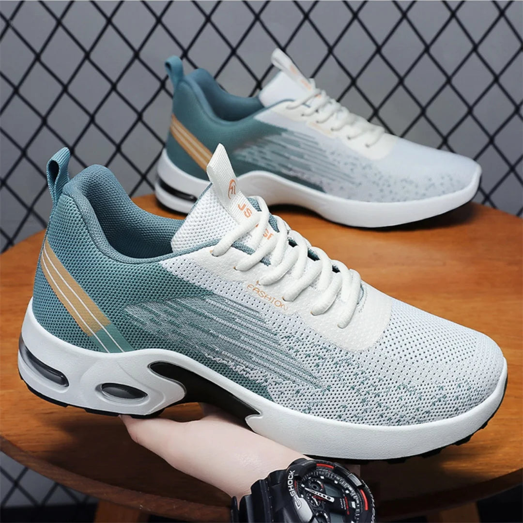 Men's Shoes lace-up Soft sole sports single shoes flying woven Casual style men's Running shoes sneakers