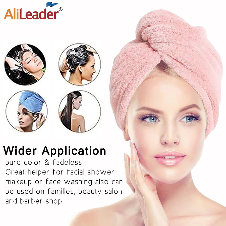 Quick-dry Hair Towel Women Hair Drying Hat Cap Hat Bath Hat Microfiber Solid Towel Cap Super Absorption Turban Hair Dry Cap