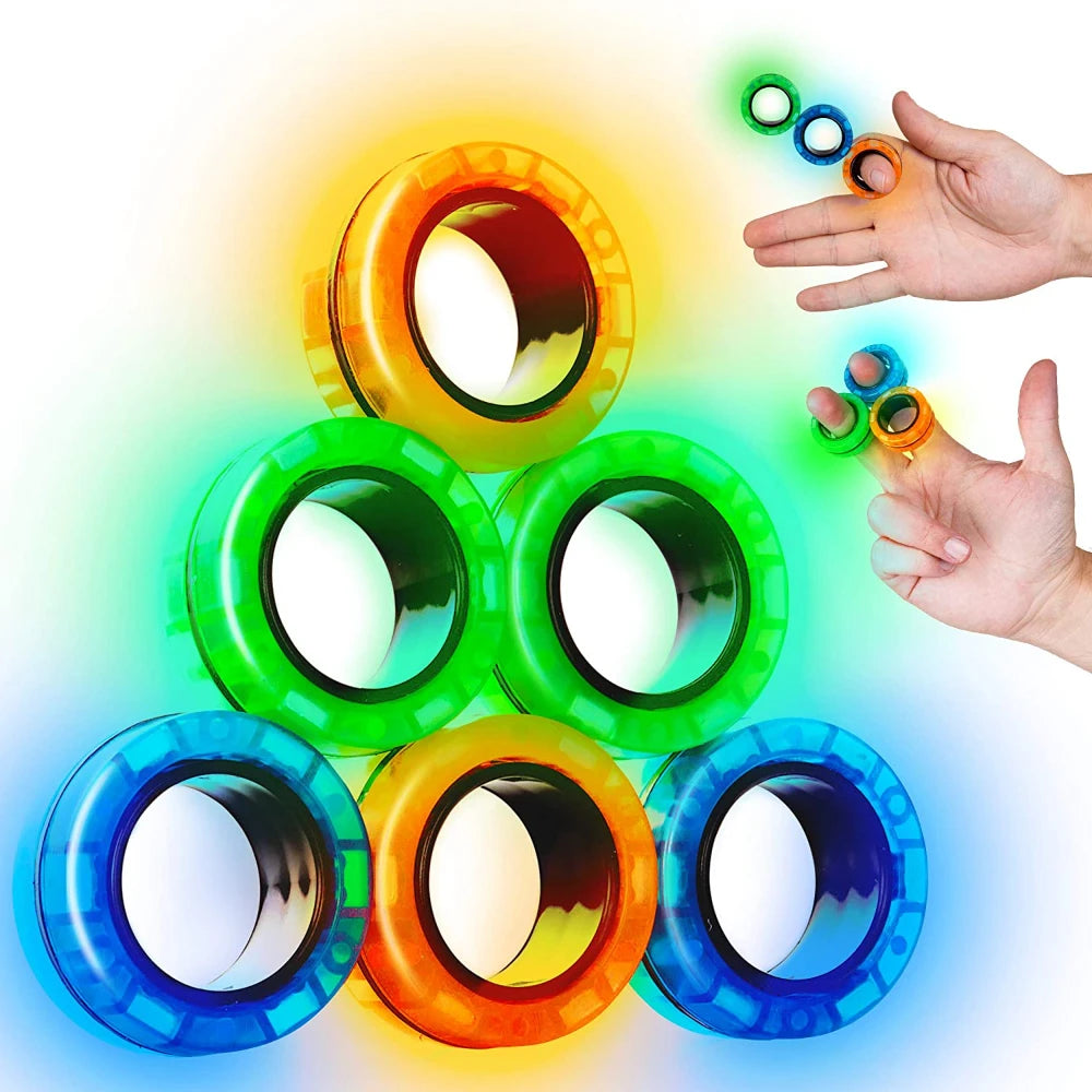 3Pcs Fidget Toys Anti-stress Funny Fidget Spinner Magnetic Bracelet Ring