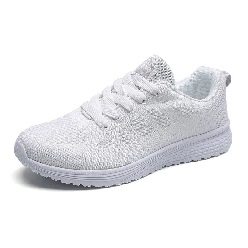 Fashion Breathable Women Casual Shoes  Walking Mesh Flat Shoes Woman White Sneakers Women