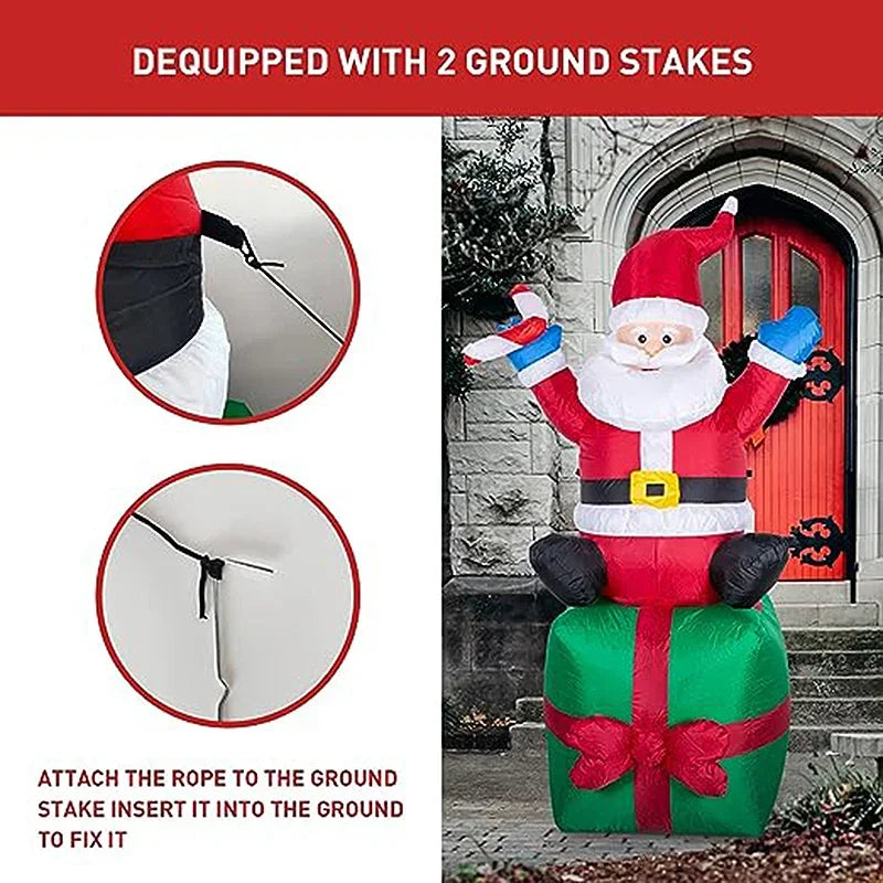 6FT Inflatable Santa Claus Christmas Decoration Indoor and Outdoor inflatable air model Christmas Gift