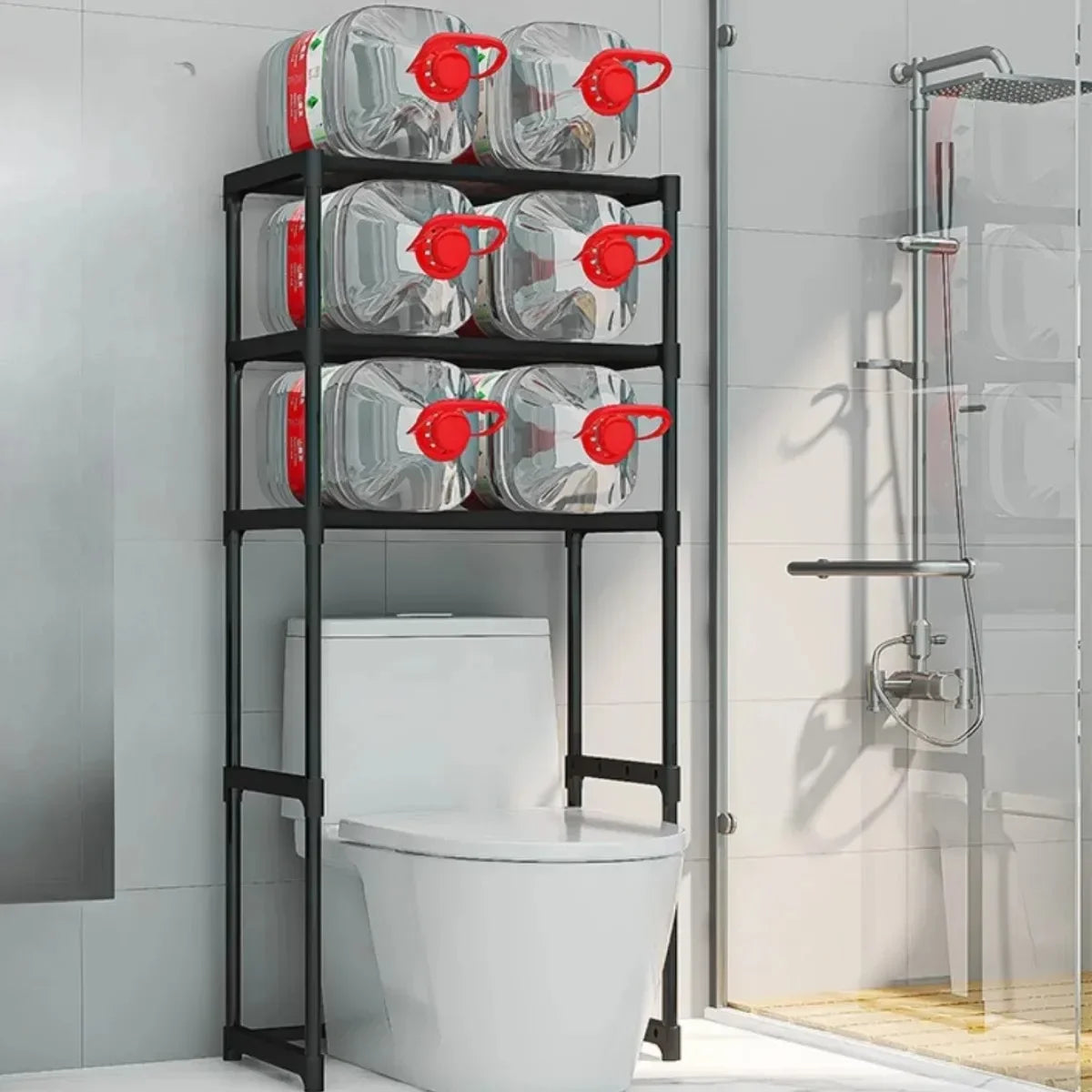 Toilet Storage Rack Perforation-Free Storage Shelf Large Capacity Multilayer Washing Machine Shelf Space-saving Standing Holder