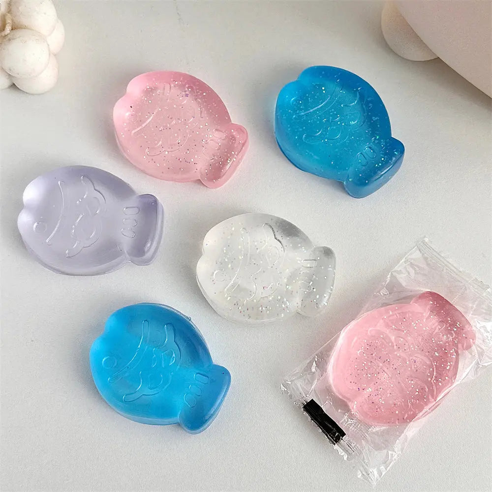 Fidget Toy Mini Squishy Toys Mochi Ice Block Stress Ball Toy Kawaii Transparent Cube cat paw fish Stress Relief Squeeze Toy