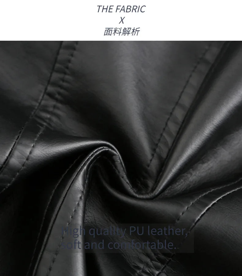 Leather Women Coat Full Sleeve Round Neck Slim Fit Solid Sexy Regular Jackets Zipper Casual Jacket