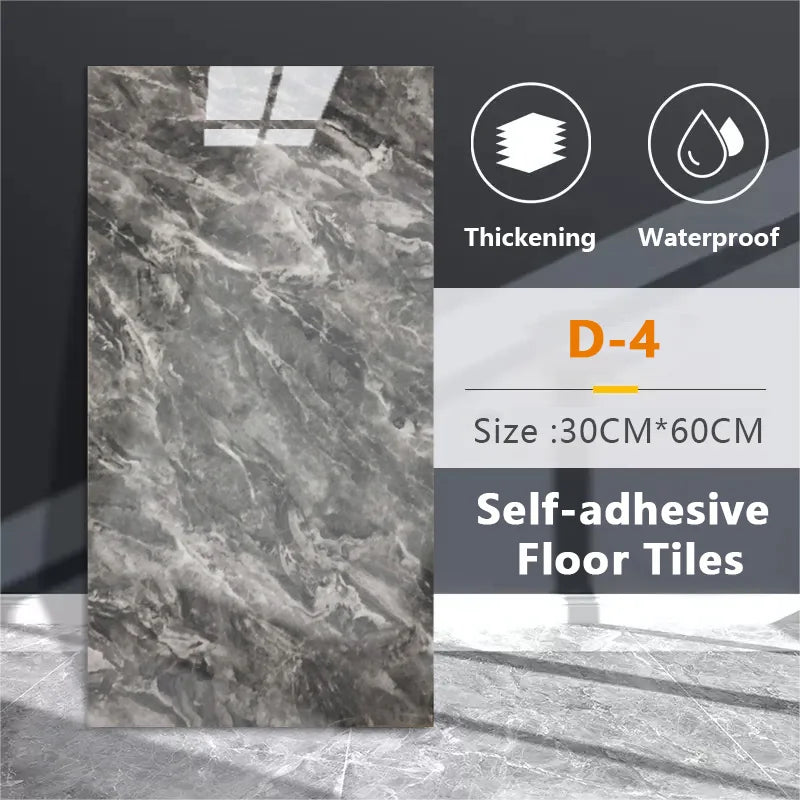 30cmx60cm Wall Stickers Thick Self Adhesive Tiles Floor Stickers Marble Bathroom Ground Waterproof Wall Sticker  PVC