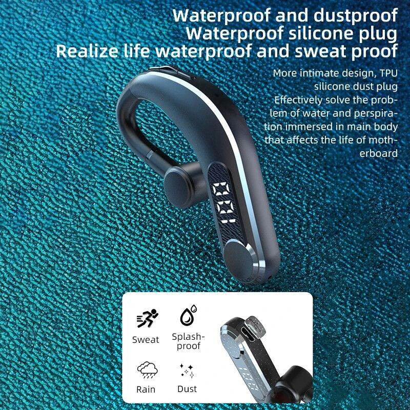 5.2 Bluetooth Earphone long battery life Wireless Earphone Handsfree Sports Earbuds with Mic LED display