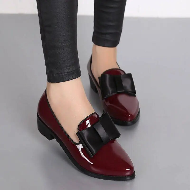 Women Flats Shoes Bow Women Shoes Patent Leather Casual