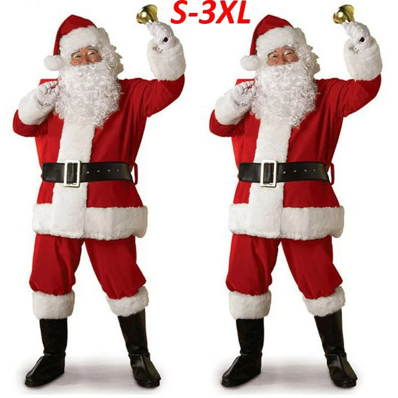 DIMUSI Santa Claus Cosplay Costume Daddy In Costume Clothes Dressed At The Christmas Of Men Five Buns/lot Suit For Warm Adults