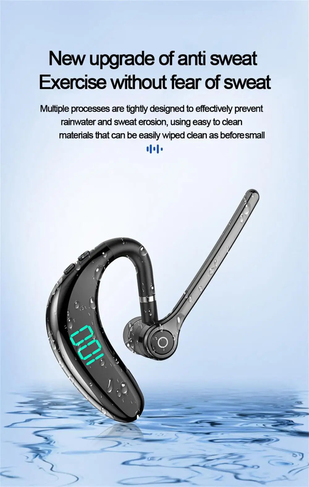 5.3 Headset Wireless Ergonomics Earphones Headphone Hands-free Earpiece ENC Noise Cancelling Call Earbuds