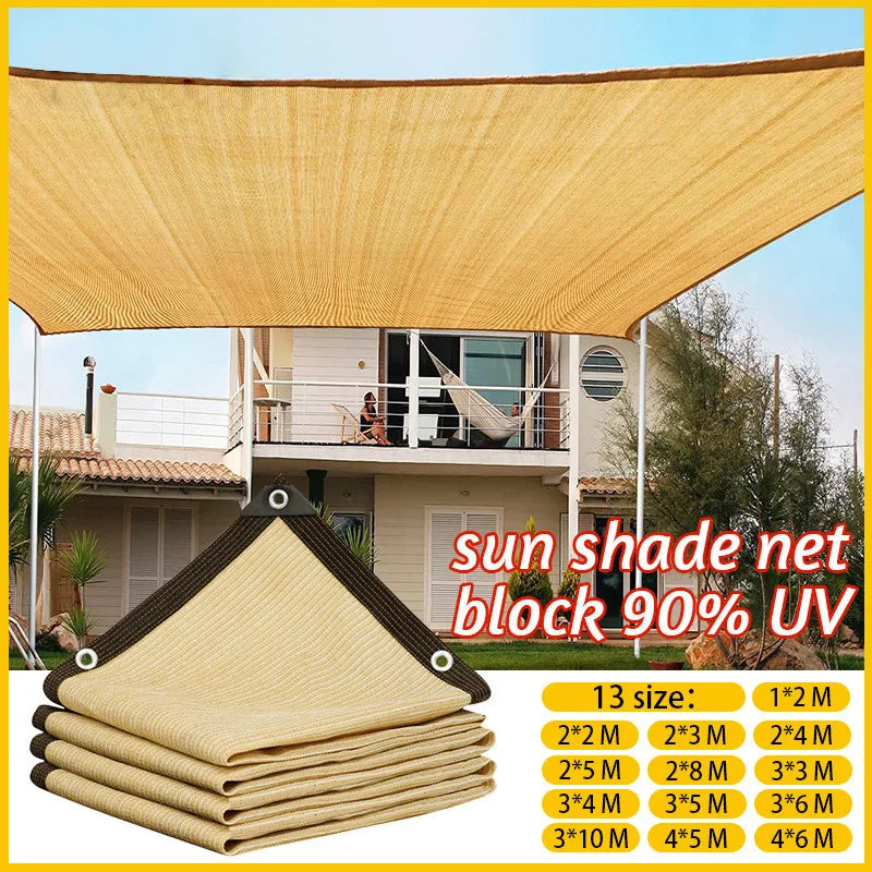 Shade Cloth for Outdoor 12-pin Sunshade Net Anti-ultraviolet Awning Plant Cover Net for Outdoor Garden Courtyard Swimming Pool Balcony