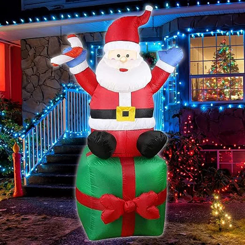 Santa Claus Stacking Gifts Christmas Decoration inflatable model Patio Props 1.8m Indoor and Outdoor Christmas Decoration