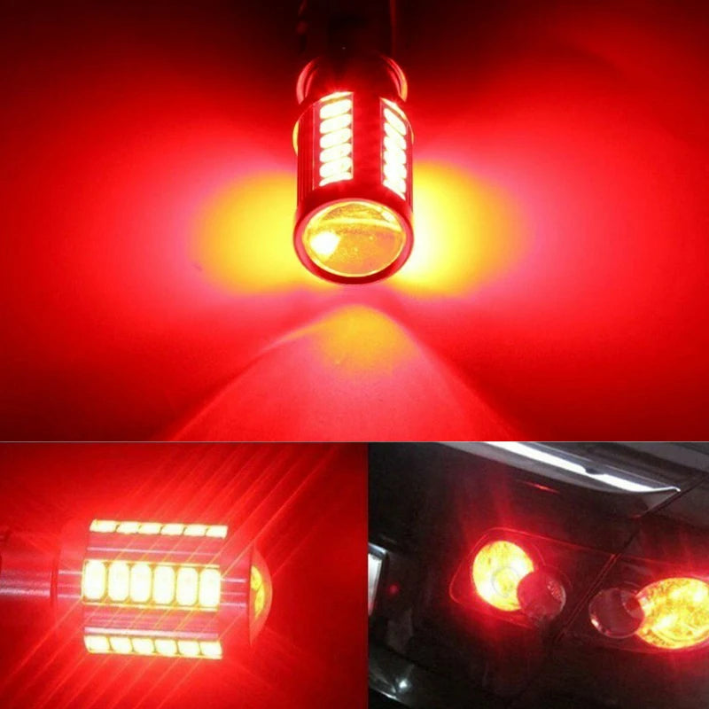 2/4/8pcs PY21W Ba15s 1156 Bay15d 1157 LED Bulb Turn Signal Lights DRL Fog Tail Brake Reverse Parking Lamps 12V 33SMD 7000K White